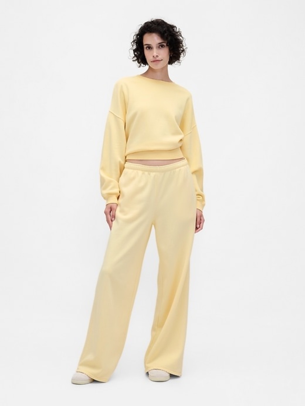 Women’s Wide-Leg Lounge Pants in Pale Yellow